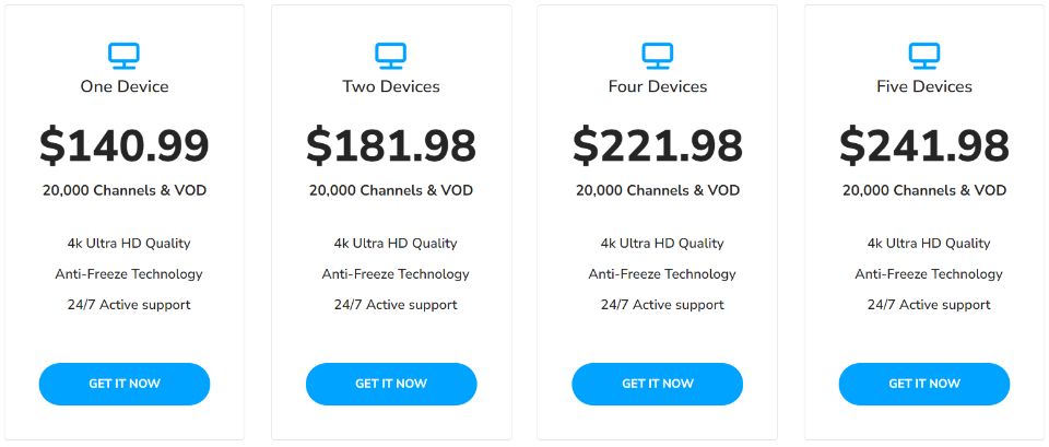 Pricing of Xtreme HD IPTV