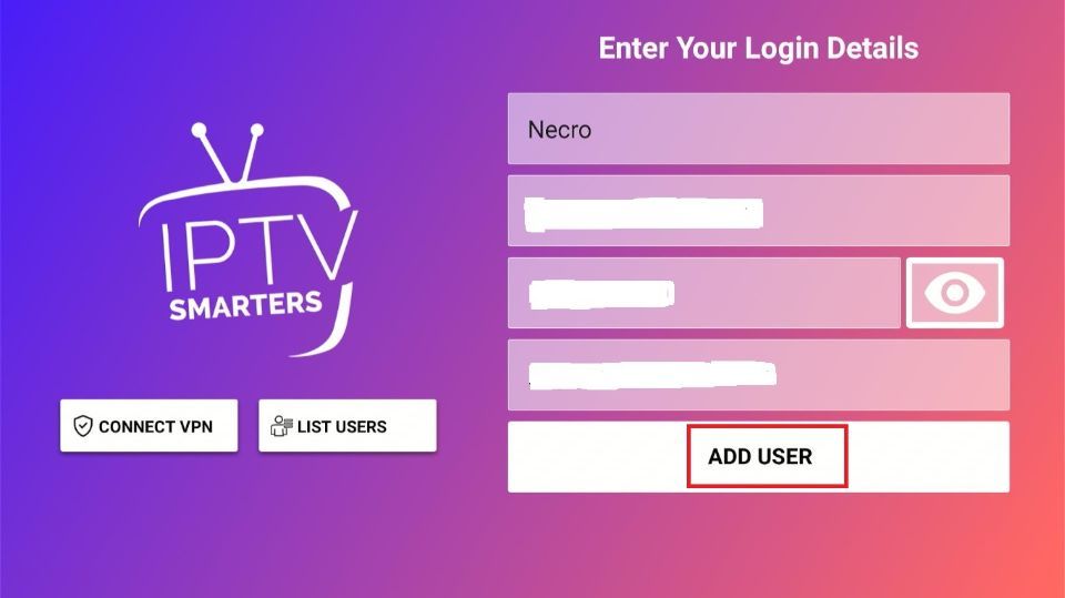 select add user button
