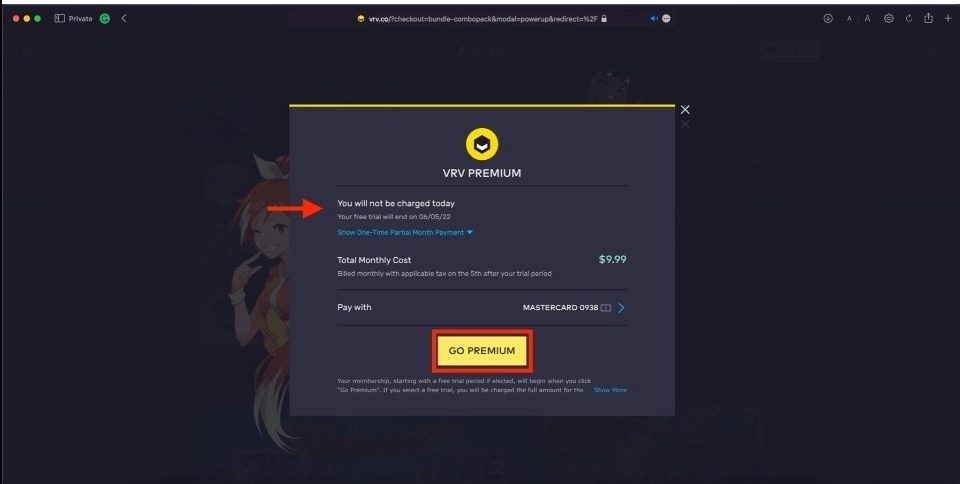 vrv premium subscription