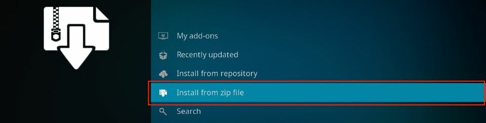 install from zip file