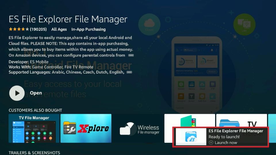 ES File Explorer File Manager Ready to launch!