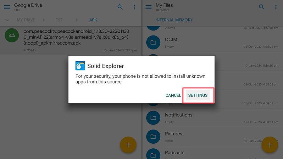 select settings