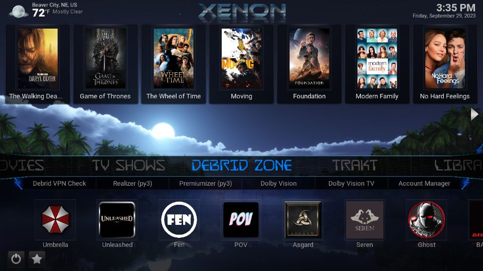 debrid zone xenon build