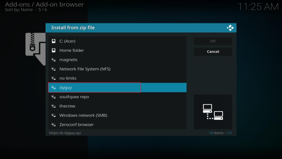install from zip file-slyguy