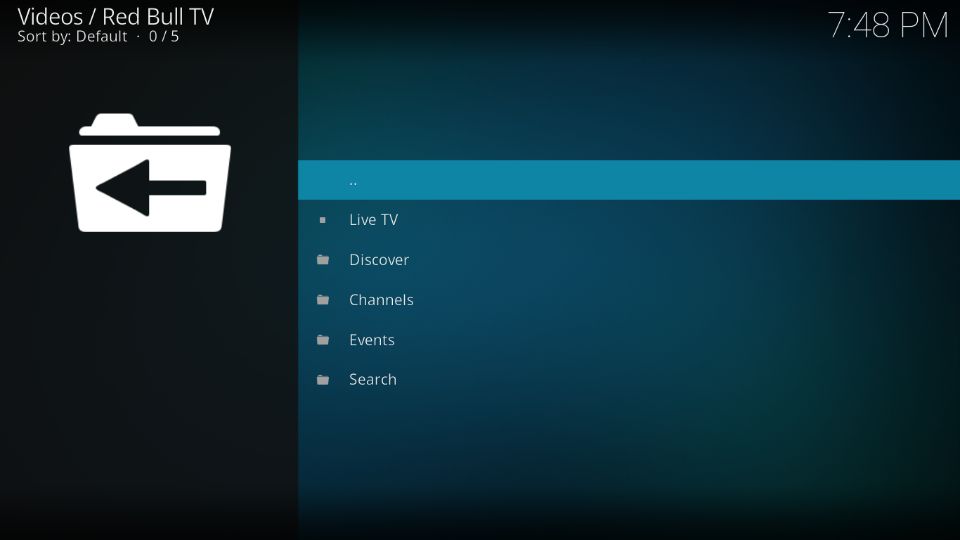 red bull tv kodi addon home