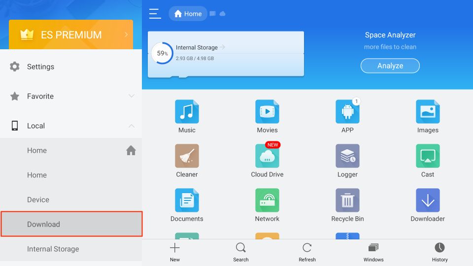 select download