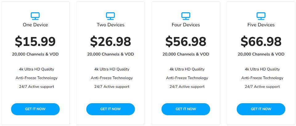 Pricing of Xtreme HD IPTV