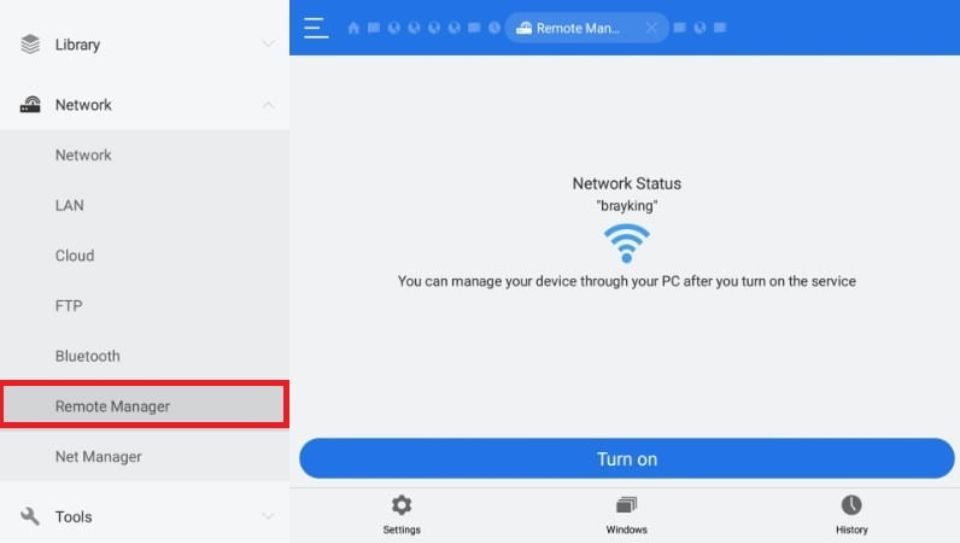 select Remote Manager