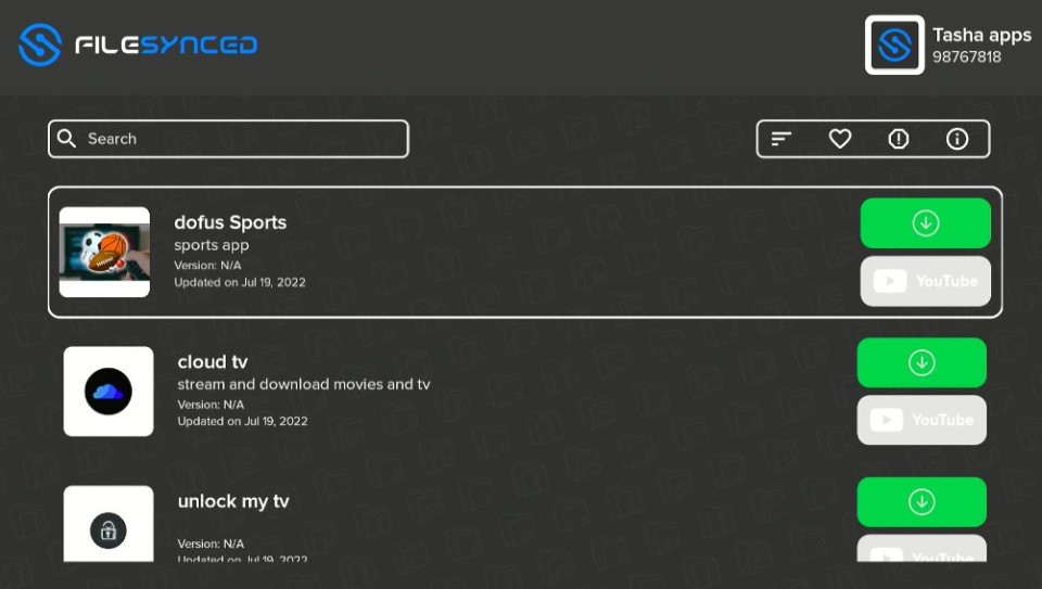 filesynced codes for firestick