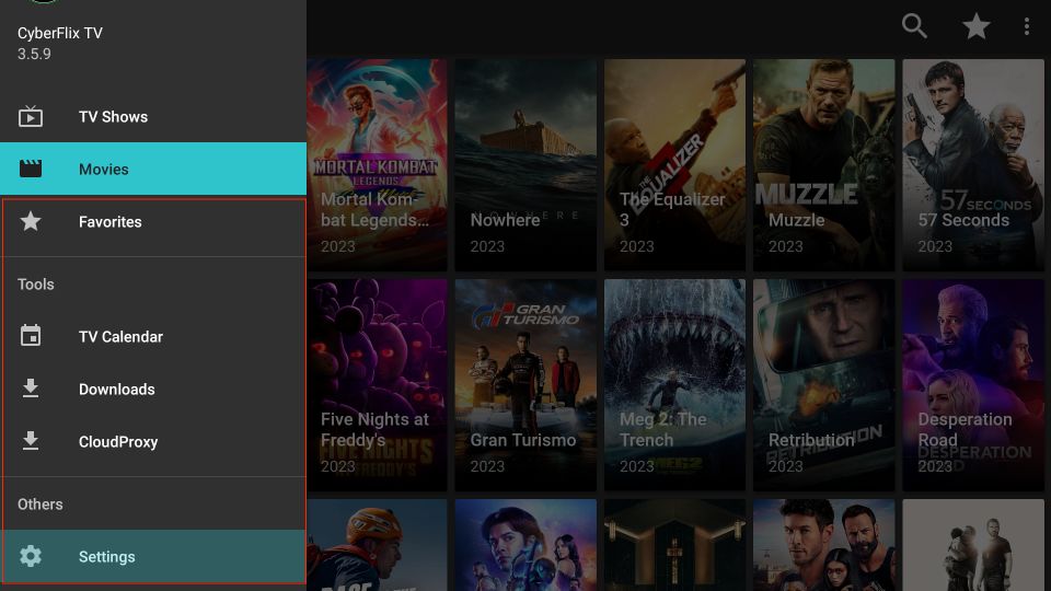 dropdown menu