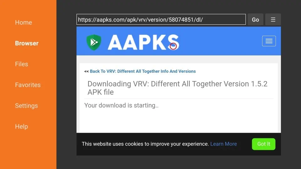wait for downloading to start