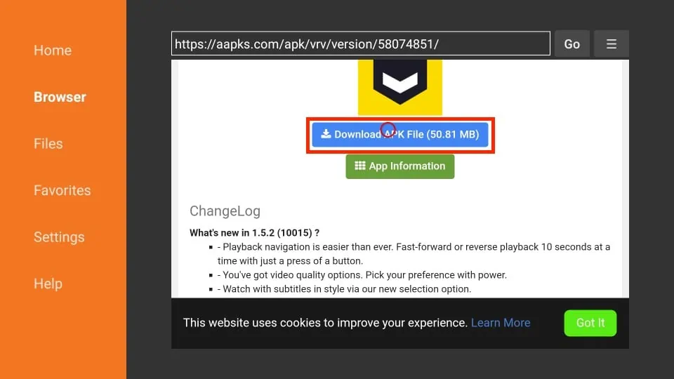 download the apk file