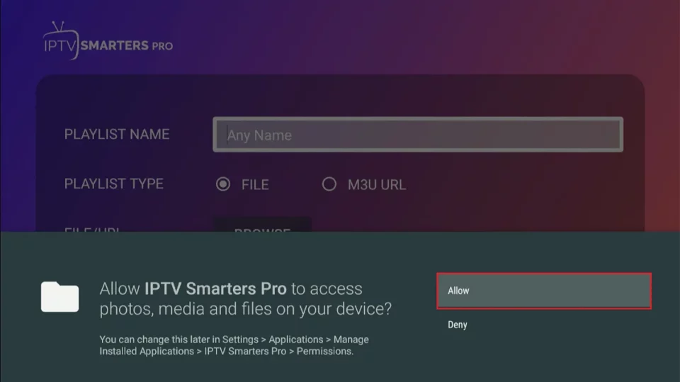 select allow