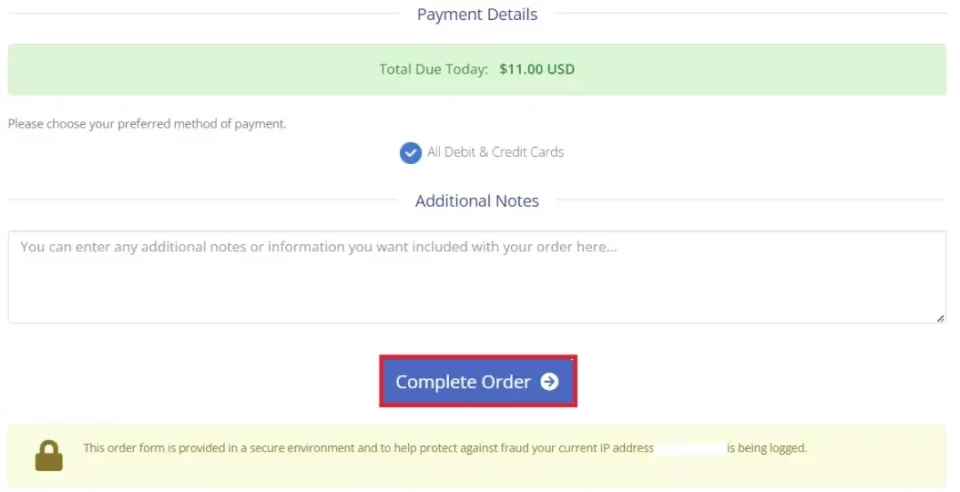 select complete order