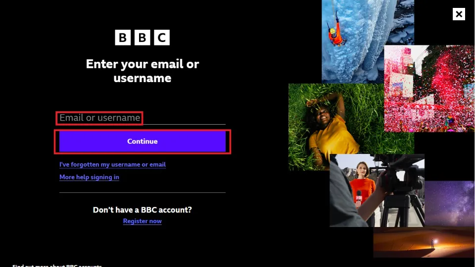 email or username