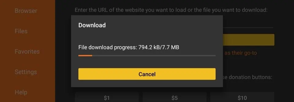 wait for the apk download