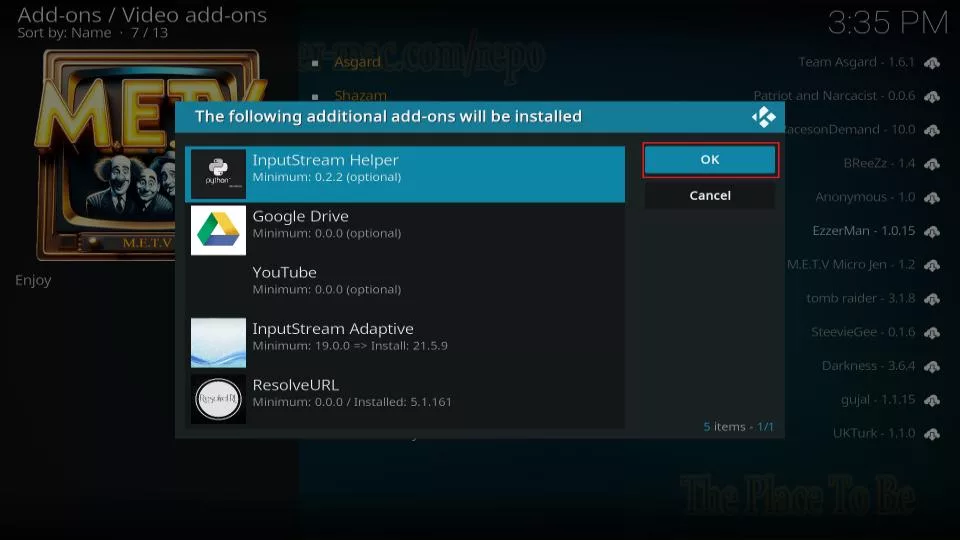 select additional addons