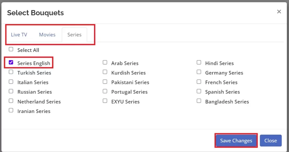select save changes