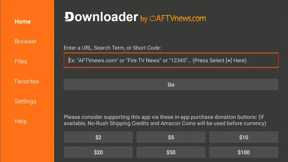 enter downloader url
